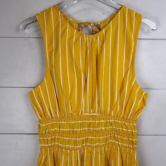 NEW Faithfull The Brand Adia STRIPE JEAN Midi Dress WOMEN 10 CITRUS - Picture 4 of 16